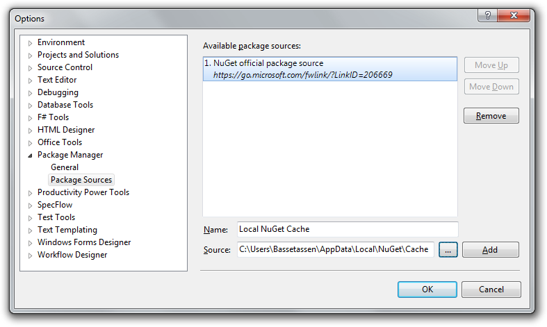 Package manager settings